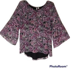 Cato Multi-Colored paisley print plus size 24w blouse.